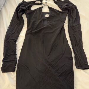 Oh Polly Black Long Sleeve Dress